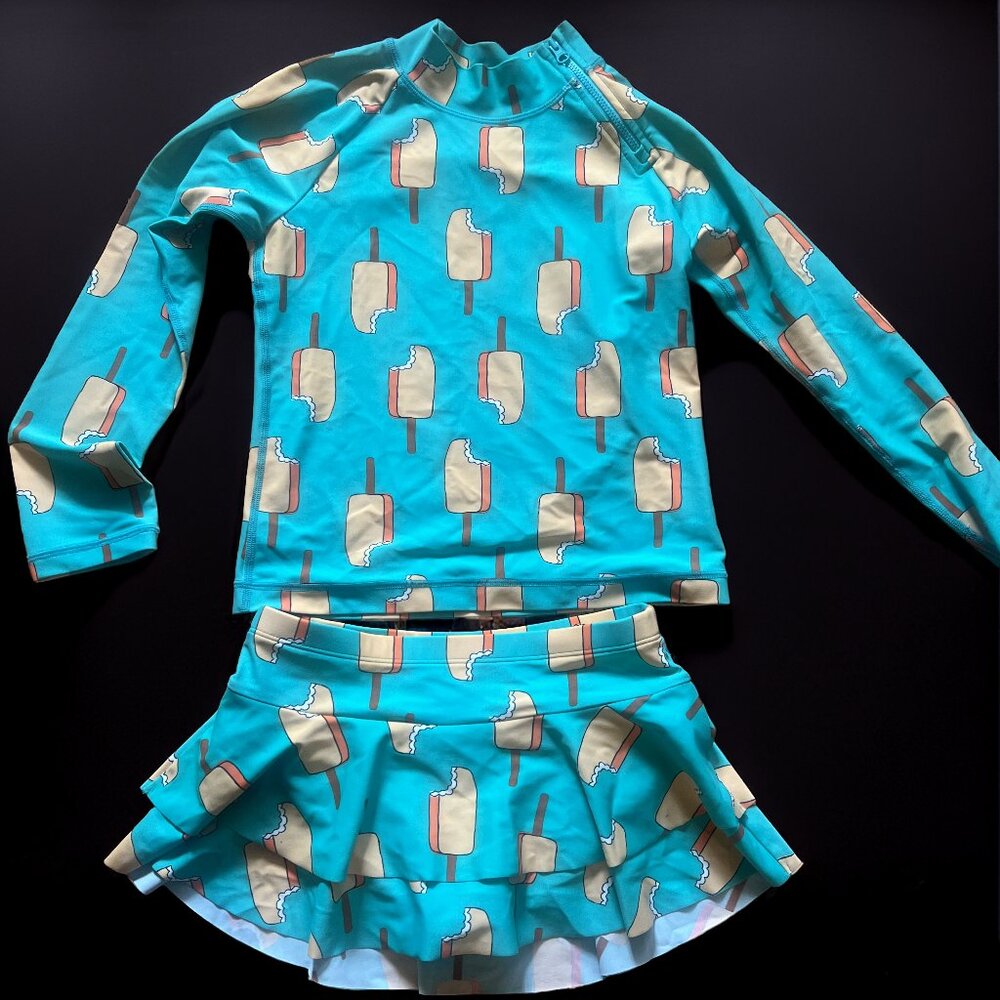 Hanna Andersson 2 Piece Ice Cream Bathing Suit - Size 10